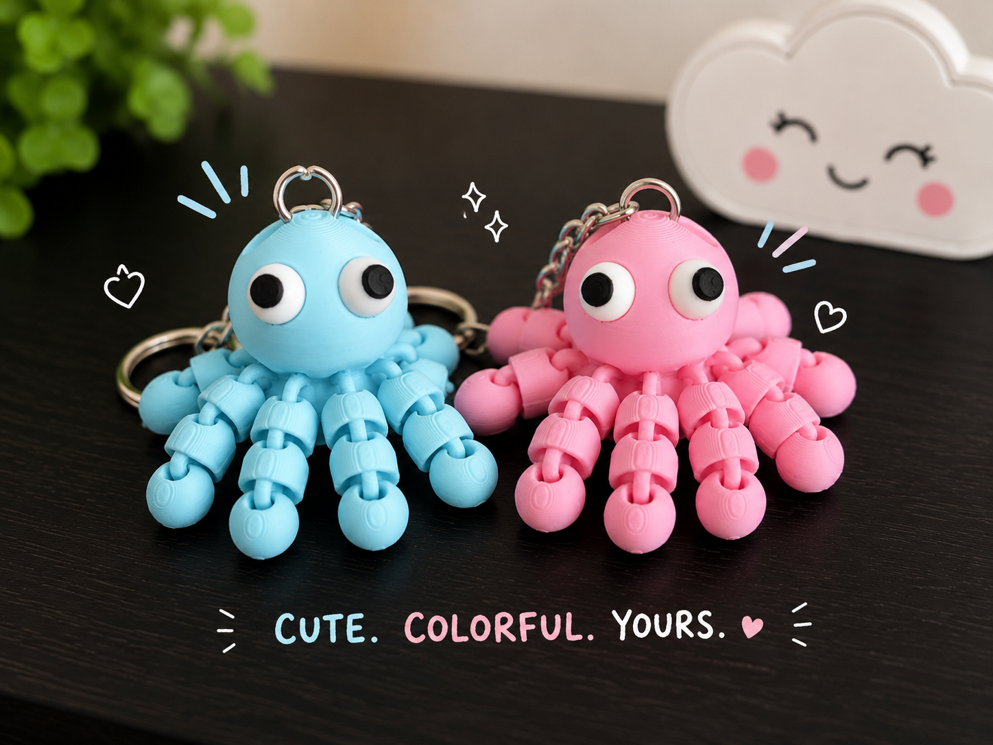 Articulated Octopus Keychain
